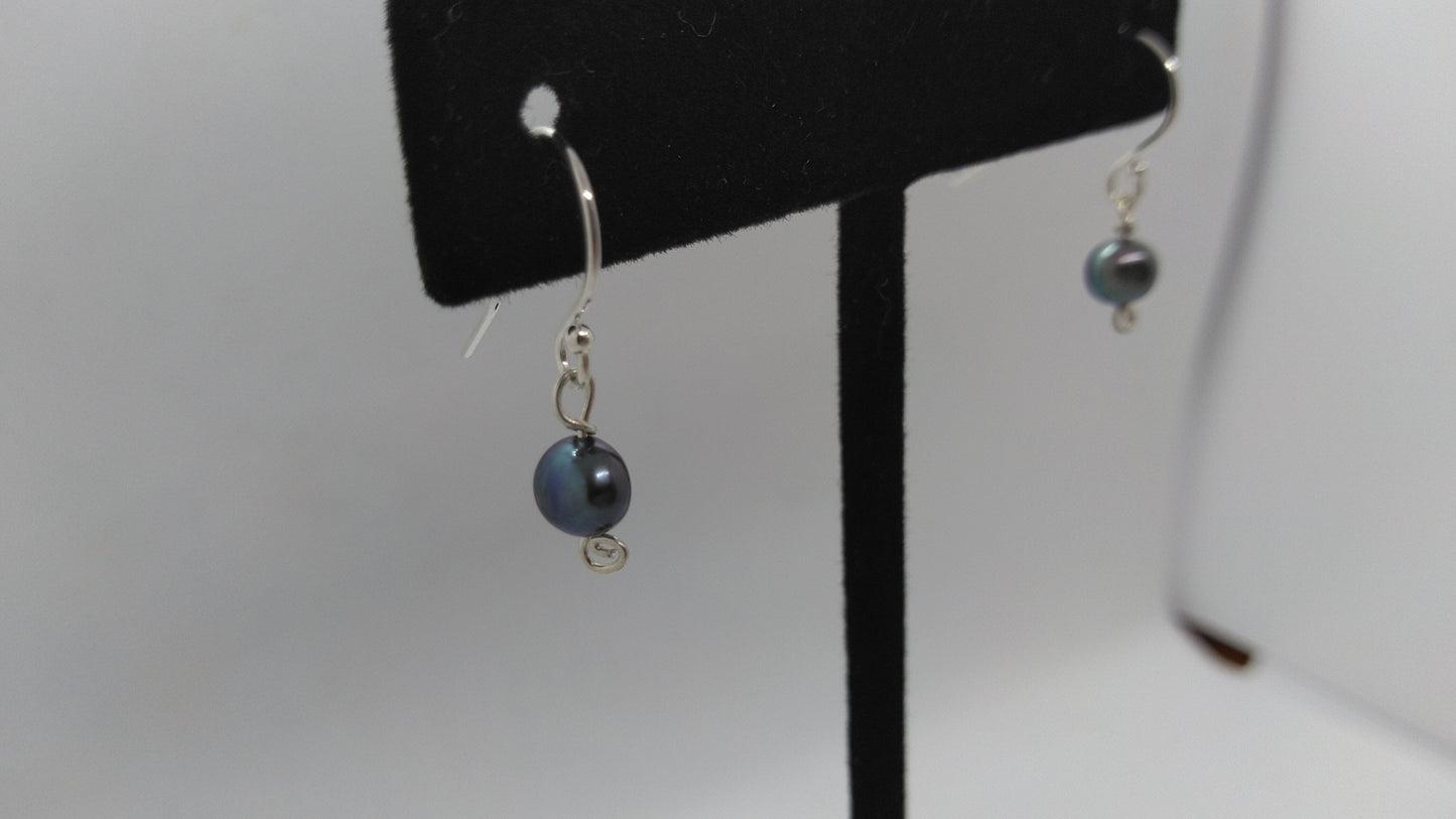 1 Pearl & Silver Earrings