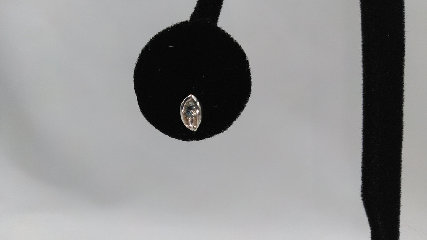 Mini Calla Zircon Studs in Silver