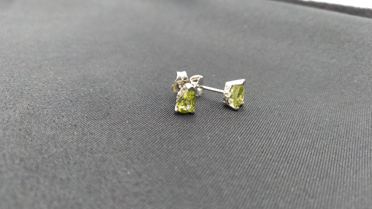 Peridot 6x4 Silver Studs