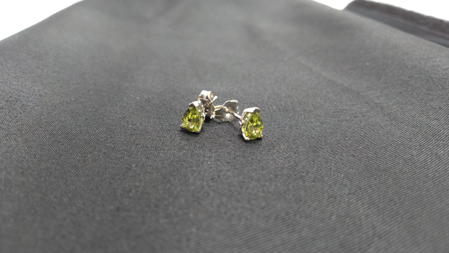 Peridot 6x4 Silver Studs