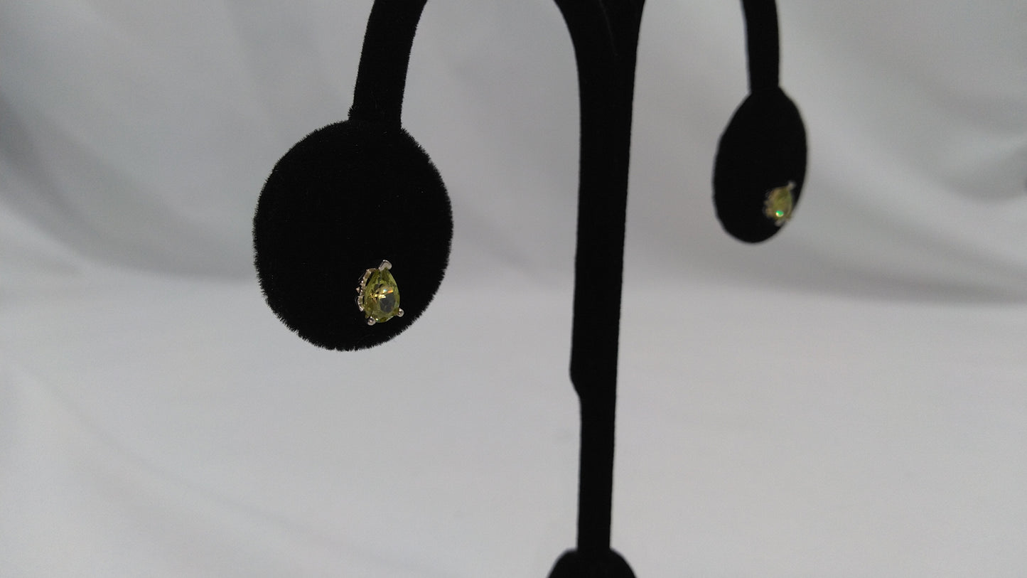 Peridot 6x4 Silver Studs