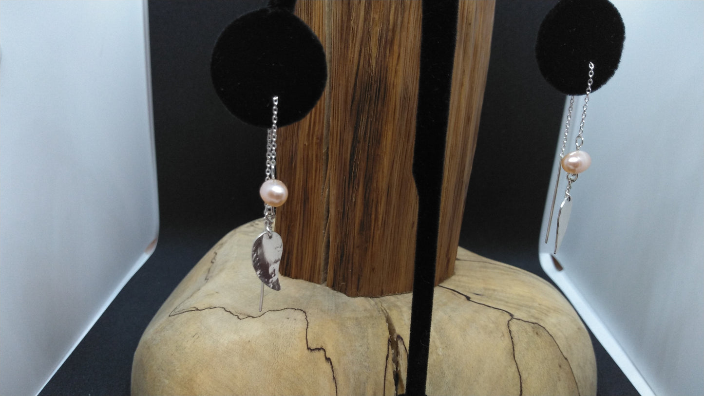 Pink Pearl and Silver Threaders