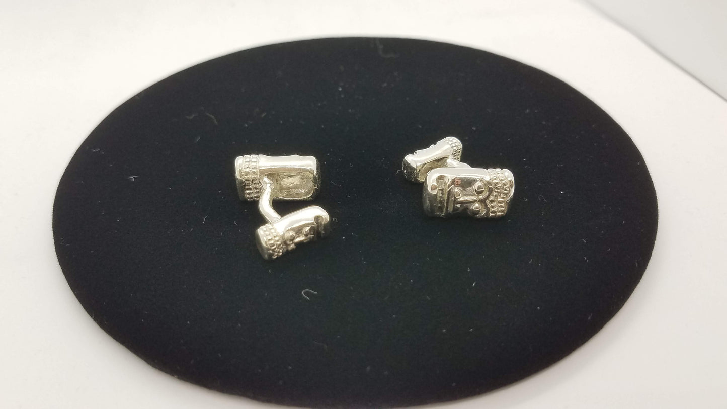 Double Tiki Silver Cufflinks