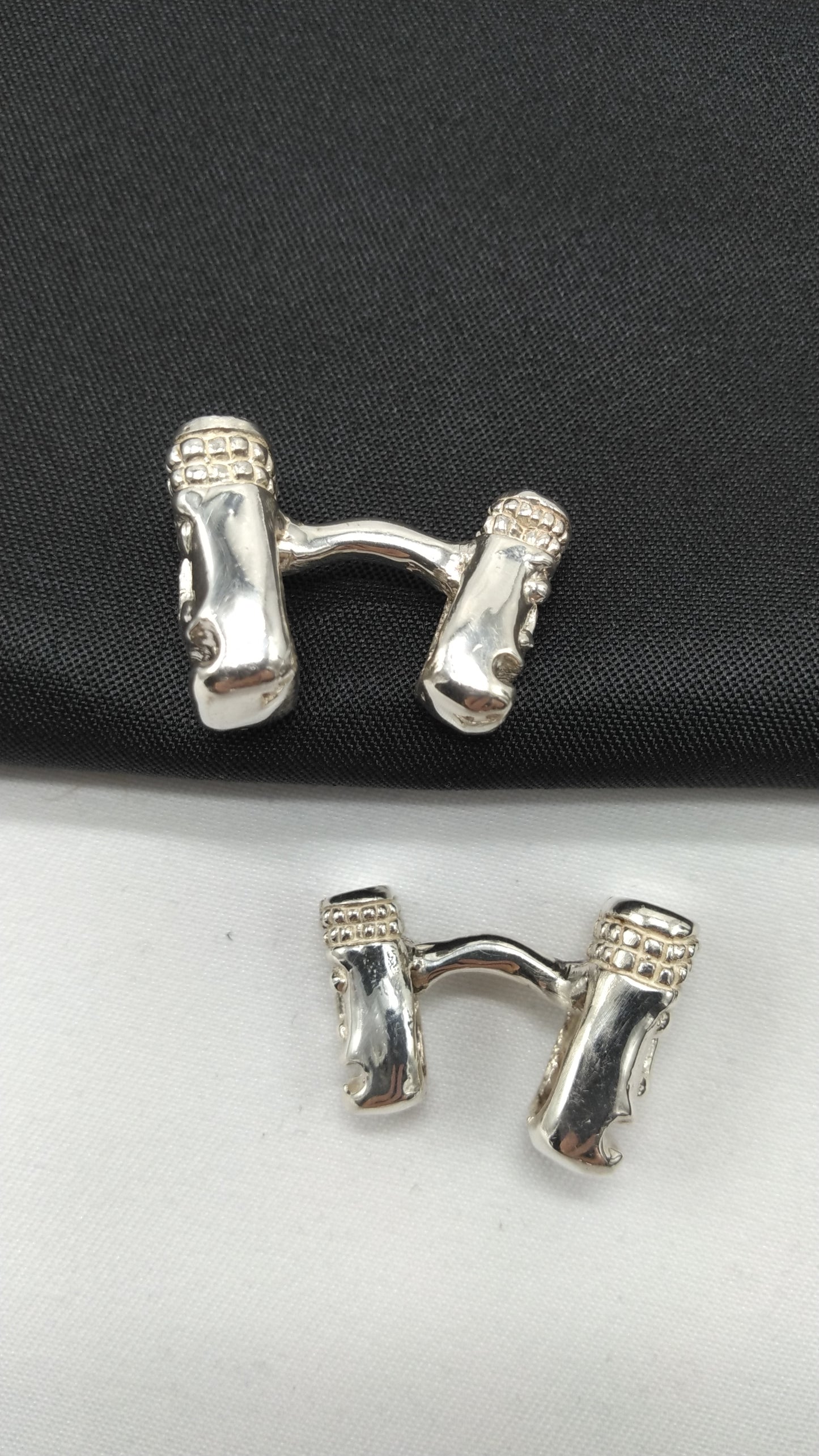 Double Tiki Silver Cufflinks