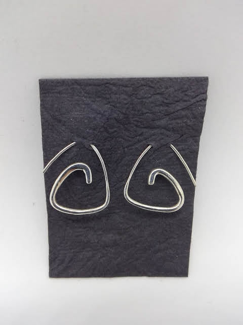 Triangle Spiral Earrings in Silver
