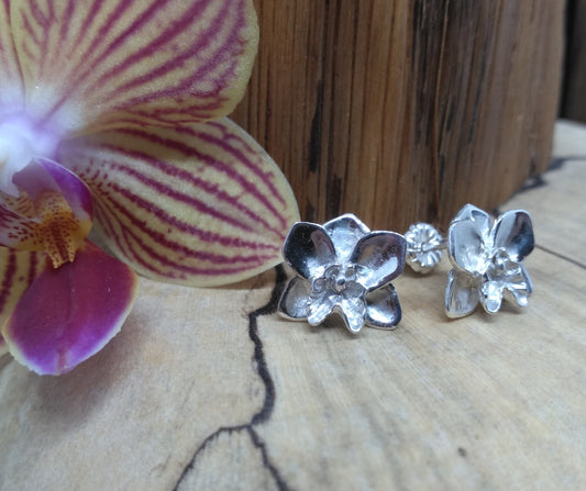 Orchid Studs in Silver