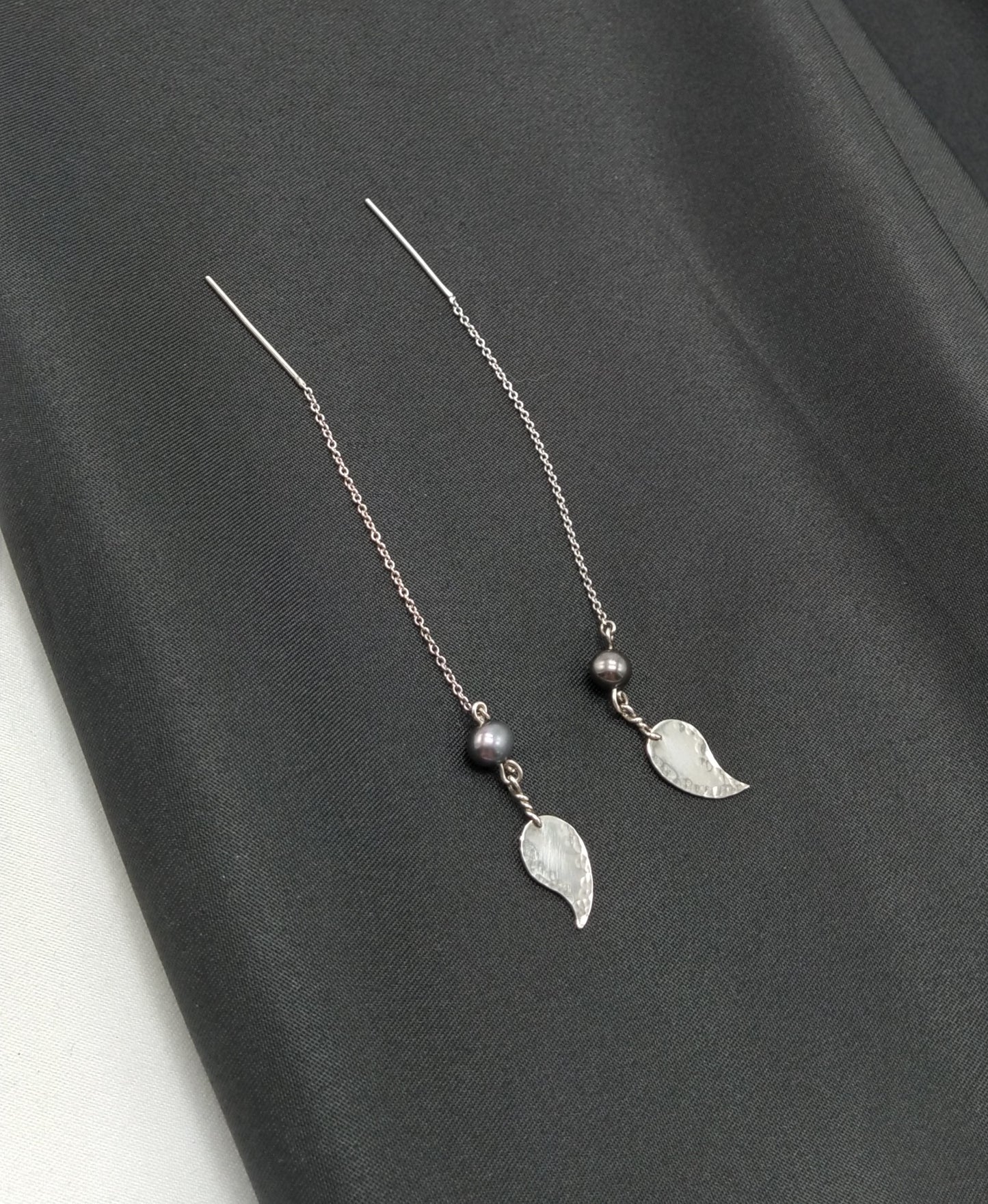 Peacock Pearl and Silver Threaders
