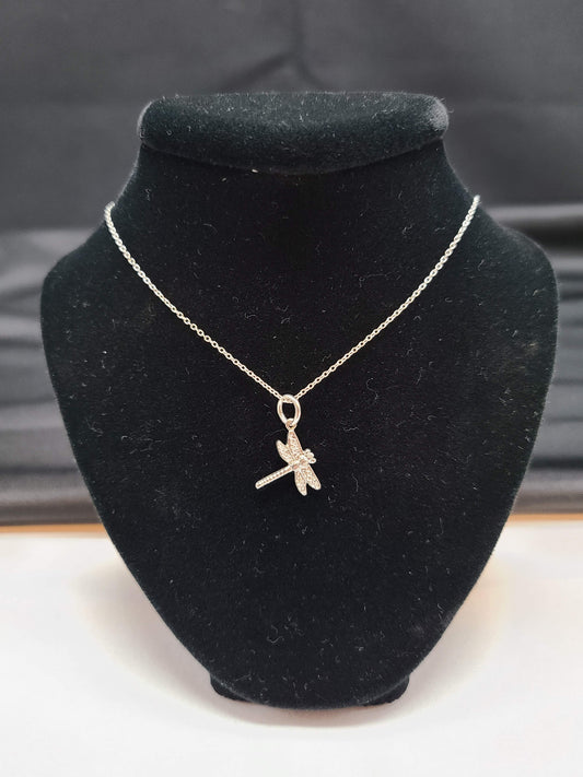 Dragonfly Necklace in Silver