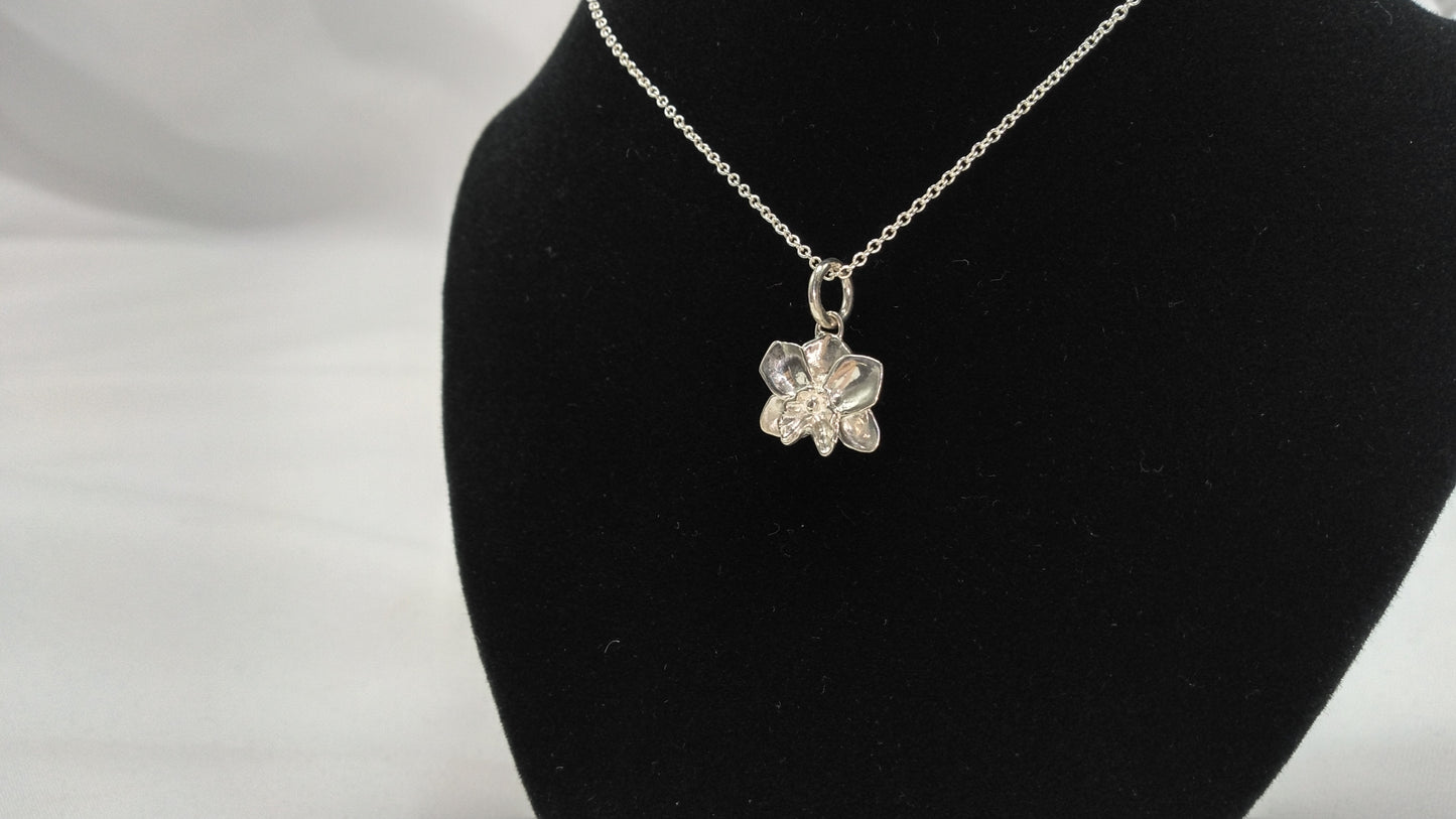 Orchid Necklace in Silver