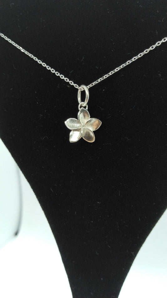 Plumeria Necklace in Silver