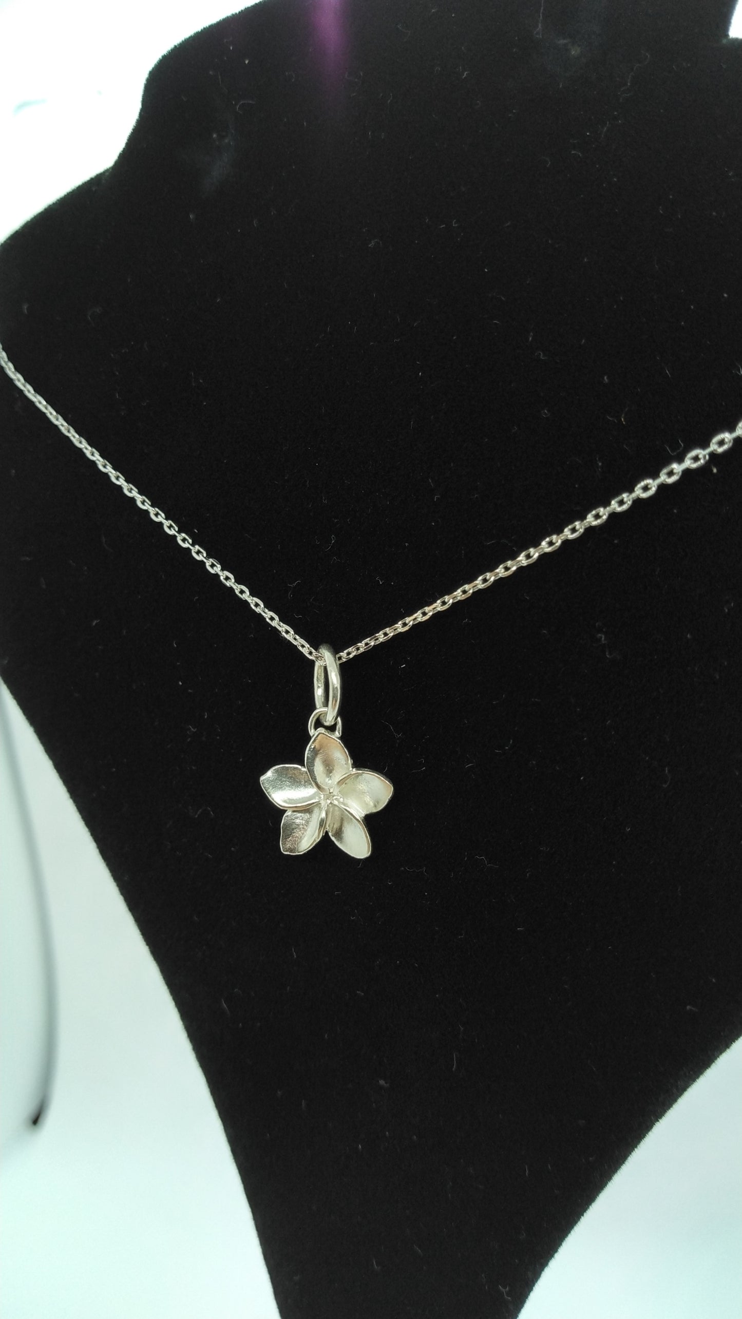 Plumeria Necklace in Silver