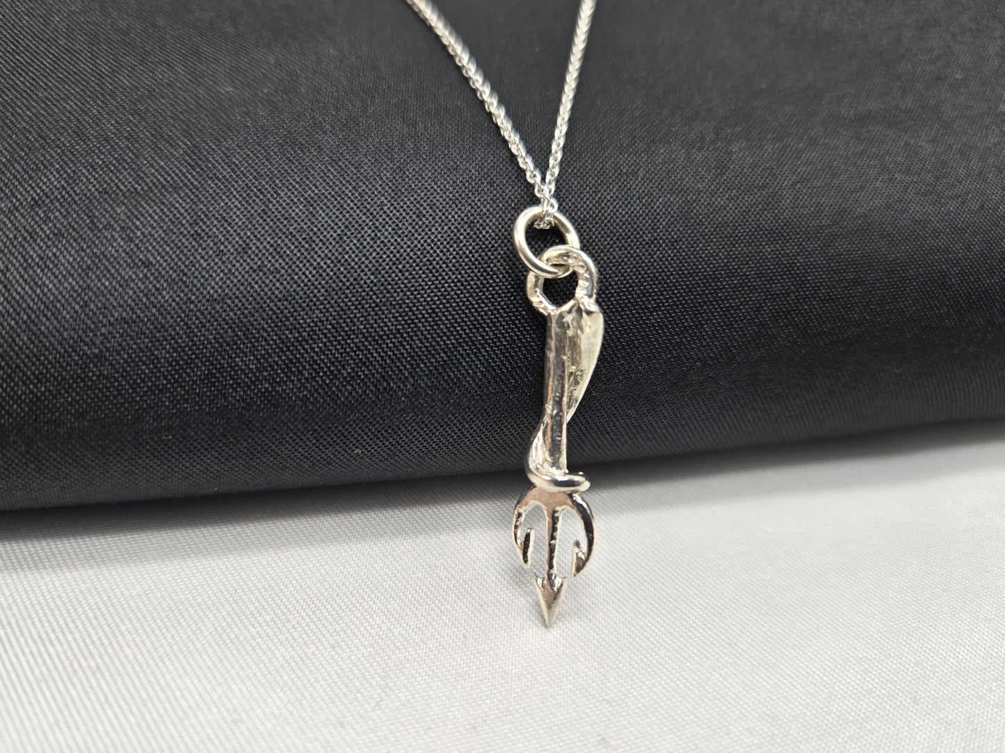 Trident and Tentacle Necklace in Silver